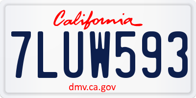 CA license plate 7LUW593