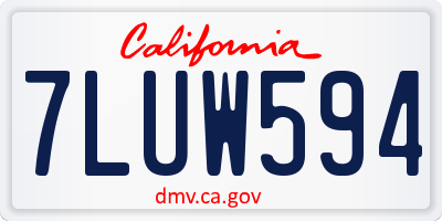 CA license plate 7LUW594