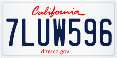 CA license plate 7LUW596