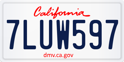 CA license plate 7LUW597