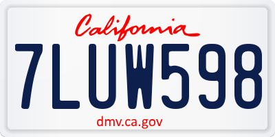 CA license plate 7LUW598