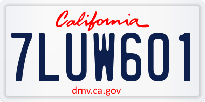 CA license plate 7LUW601