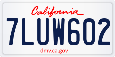 CA license plate 7LUW602