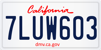 CA license plate 7LUW603