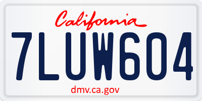 CA license plate 7LUW604
