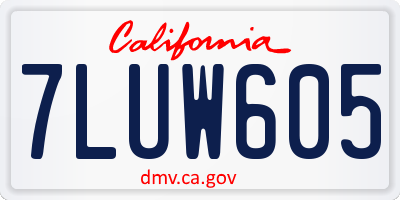 CA license plate 7LUW605