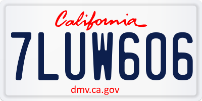 CA license plate 7LUW606