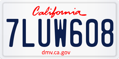 CA license plate 7LUW608