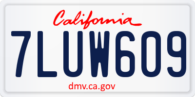 CA license plate 7LUW609