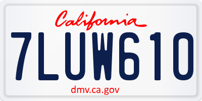 CA license plate 7LUW610