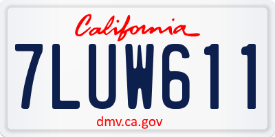 CA license plate 7LUW611