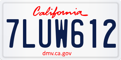 CA license plate 7LUW612