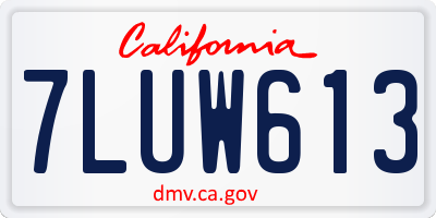CA license plate 7LUW613