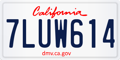 CA license plate 7LUW614