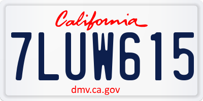 CA license plate 7LUW615