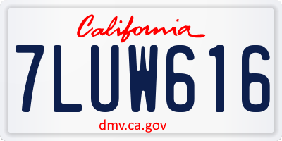 CA license plate 7LUW616