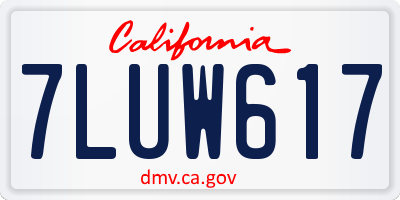 CA license plate 7LUW617