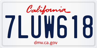 CA license plate 7LUW618
