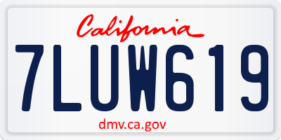 CA license plate 7LUW619