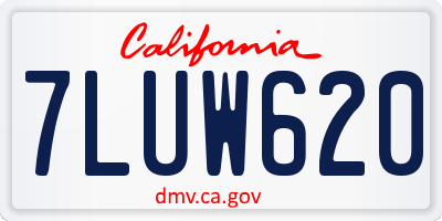 CA license plate 7LUW620