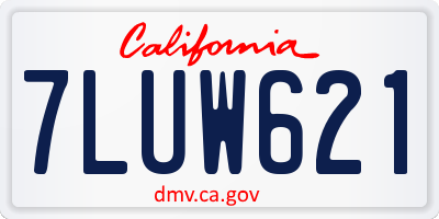 CA license plate 7LUW621