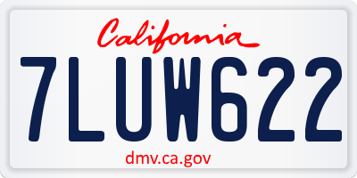 CA license plate 7LUW622
