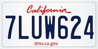 CA license plate 7LUW624