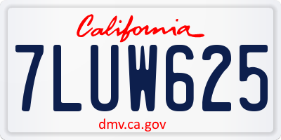 CA license plate 7LUW625