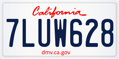 CA license plate 7LUW628