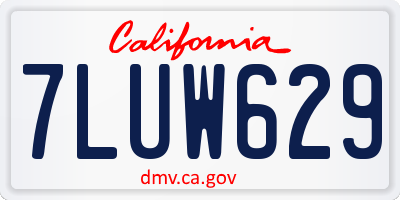CA license plate 7LUW629