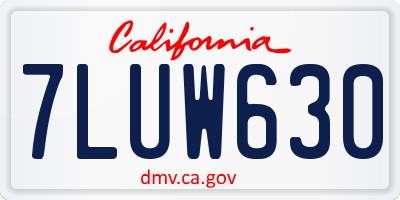 CA license plate 7LUW630