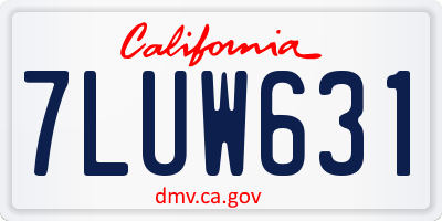 CA license plate 7LUW631