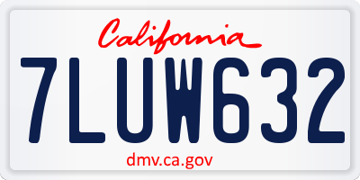 CA license plate 7LUW632