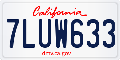 CA license plate 7LUW633