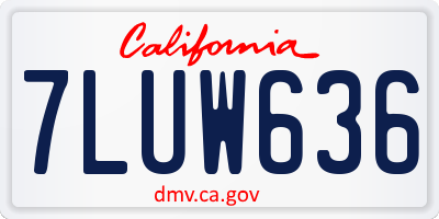 CA license plate 7LUW636