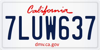 CA license plate 7LUW637
