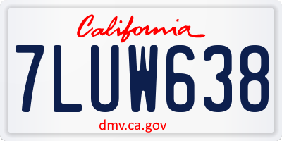 CA license plate 7LUW638