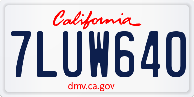 CA license plate 7LUW640