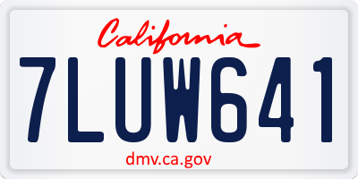 CA license plate 7LUW641