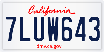 CA license plate 7LUW643