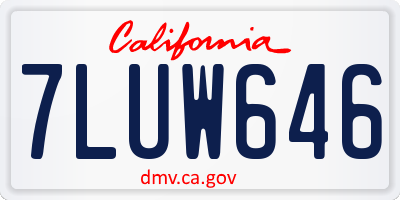 CA license plate 7LUW646