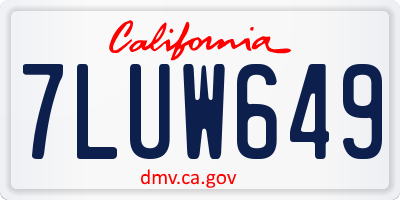 CA license plate 7LUW649