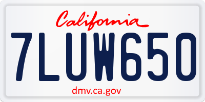CA license plate 7LUW650