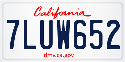 CA license plate 7LUW652