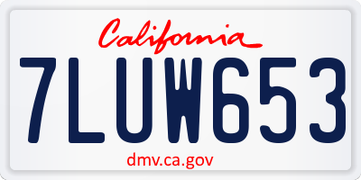 CA license plate 7LUW653