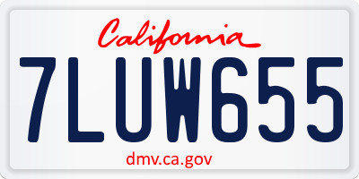 CA license plate 7LUW655