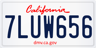 CA license plate 7LUW656