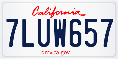 CA license plate 7LUW657