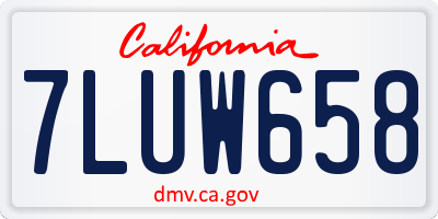 CA license plate 7LUW658