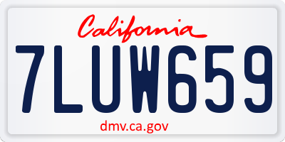 CA license plate 7LUW659